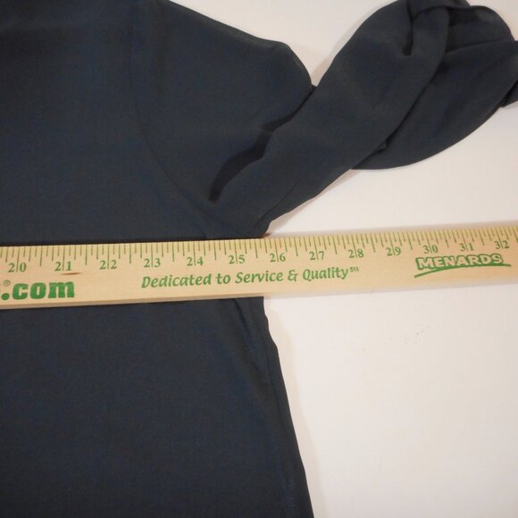 Soft Surroundings Womens L Sheer Blouse Minimalist Dark Blue-Gray 3/4 Sleeve - Picture 5 of 10